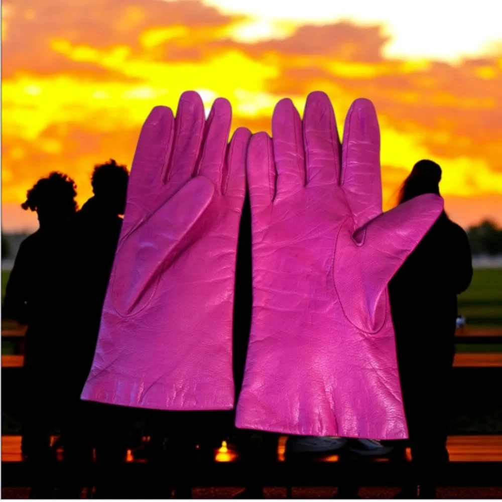 3M Thinsulate Hot Pink Leather Gloves
